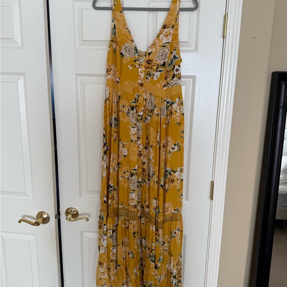 torrid | Dresses | Torrid Yellow Ruched Tiered Maxi Dress | Poshmark